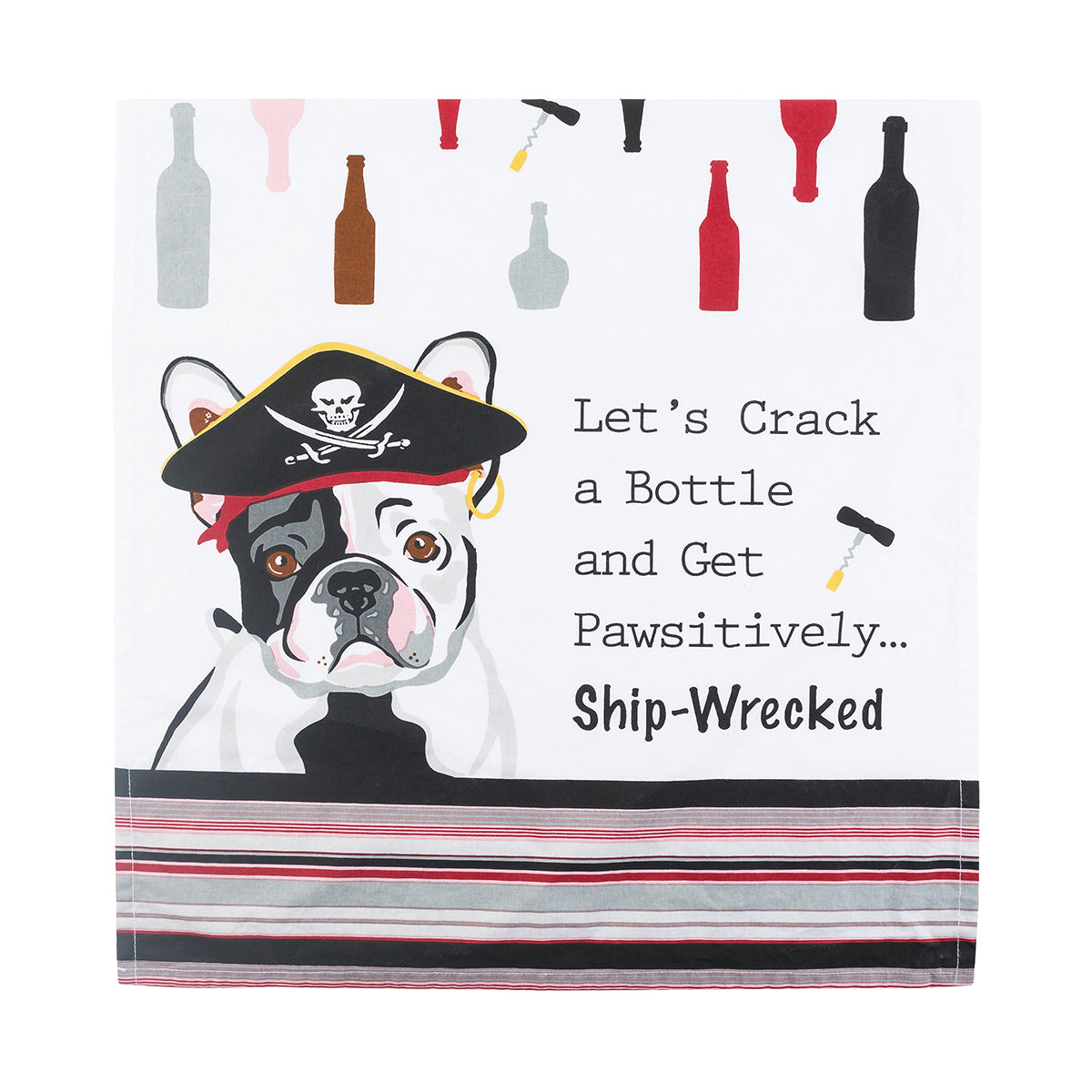 Nauti Dogs French Bull Dog Pirate Towel