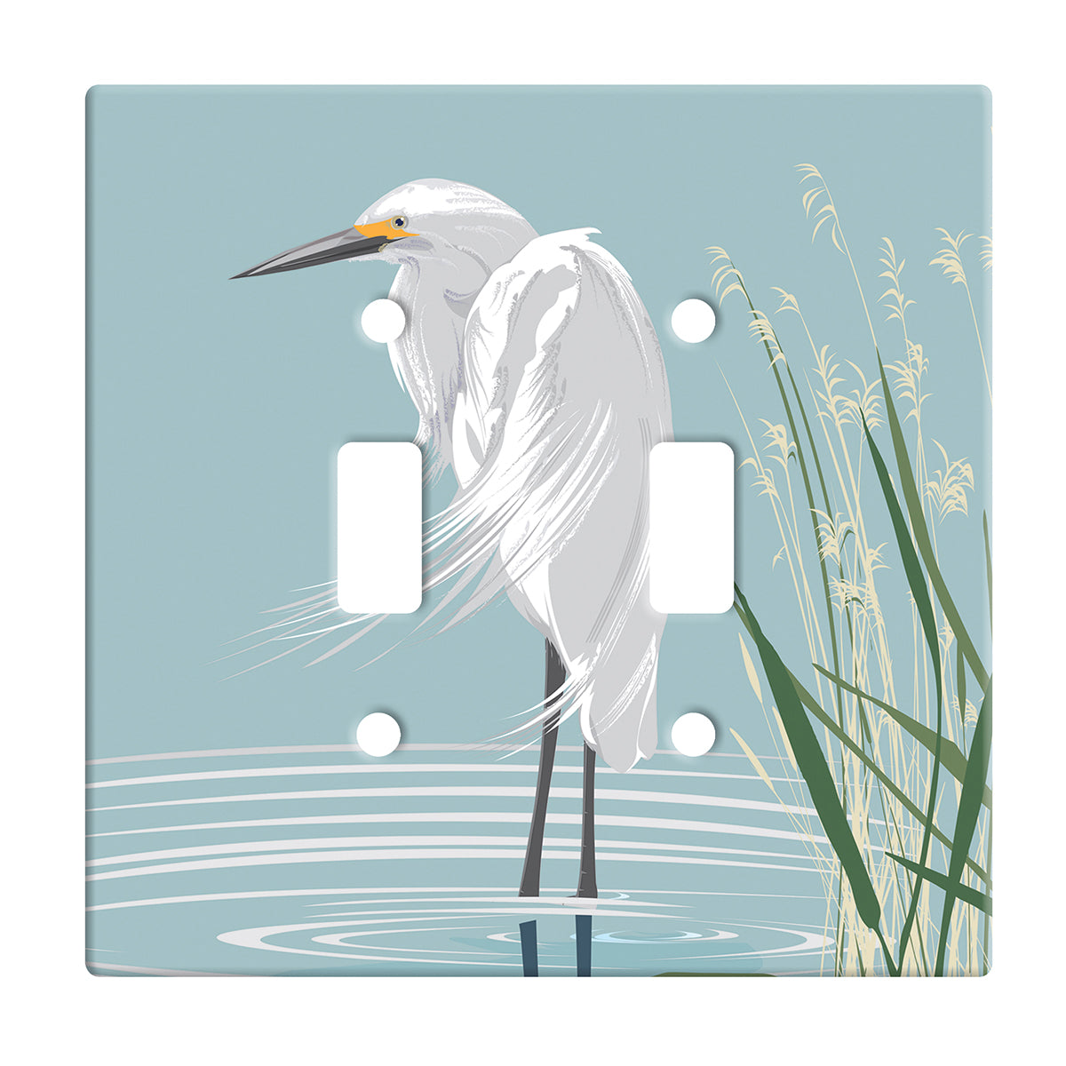 White Egret Switchplate