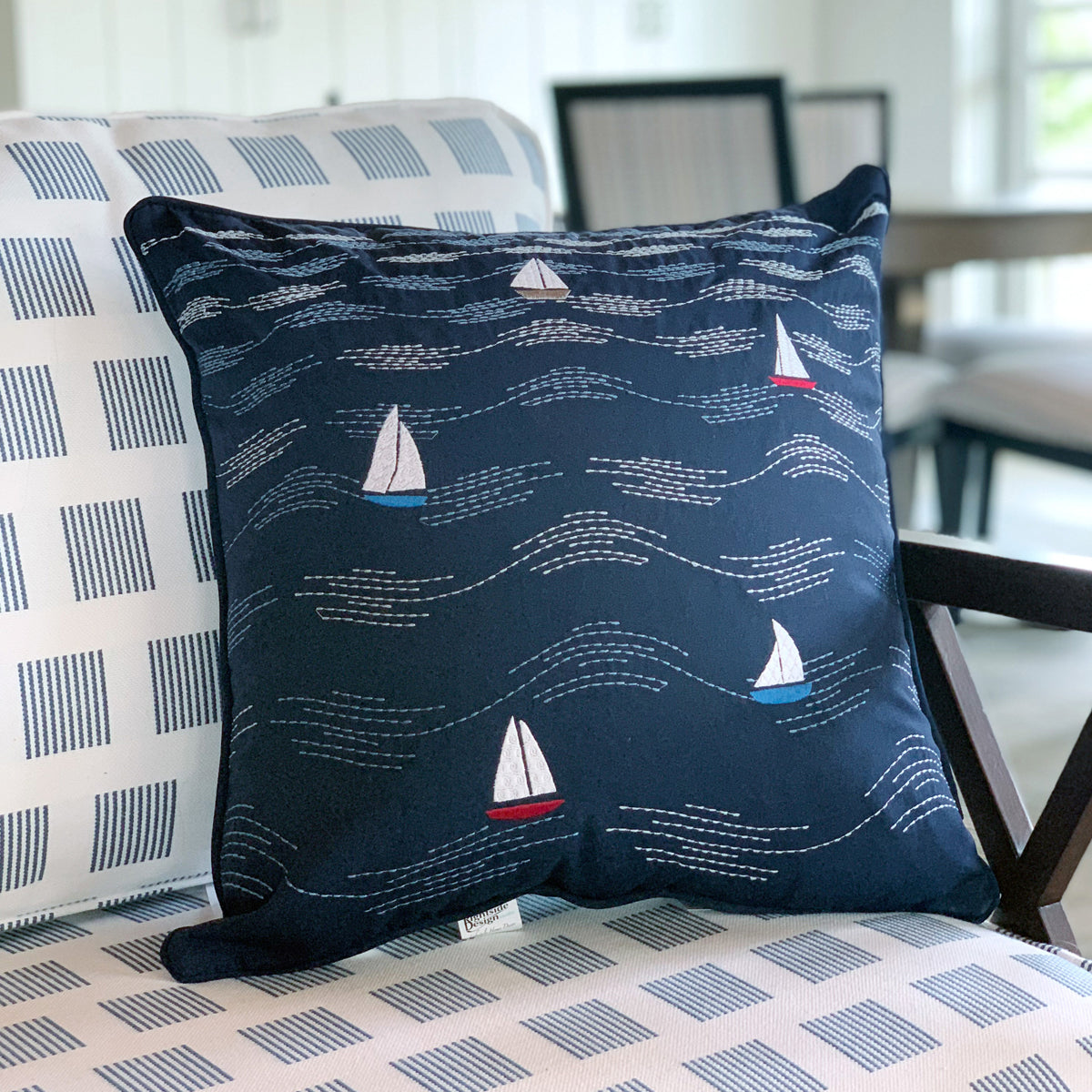 Cape Series Modern Waves Indoor Outdoor Pillow