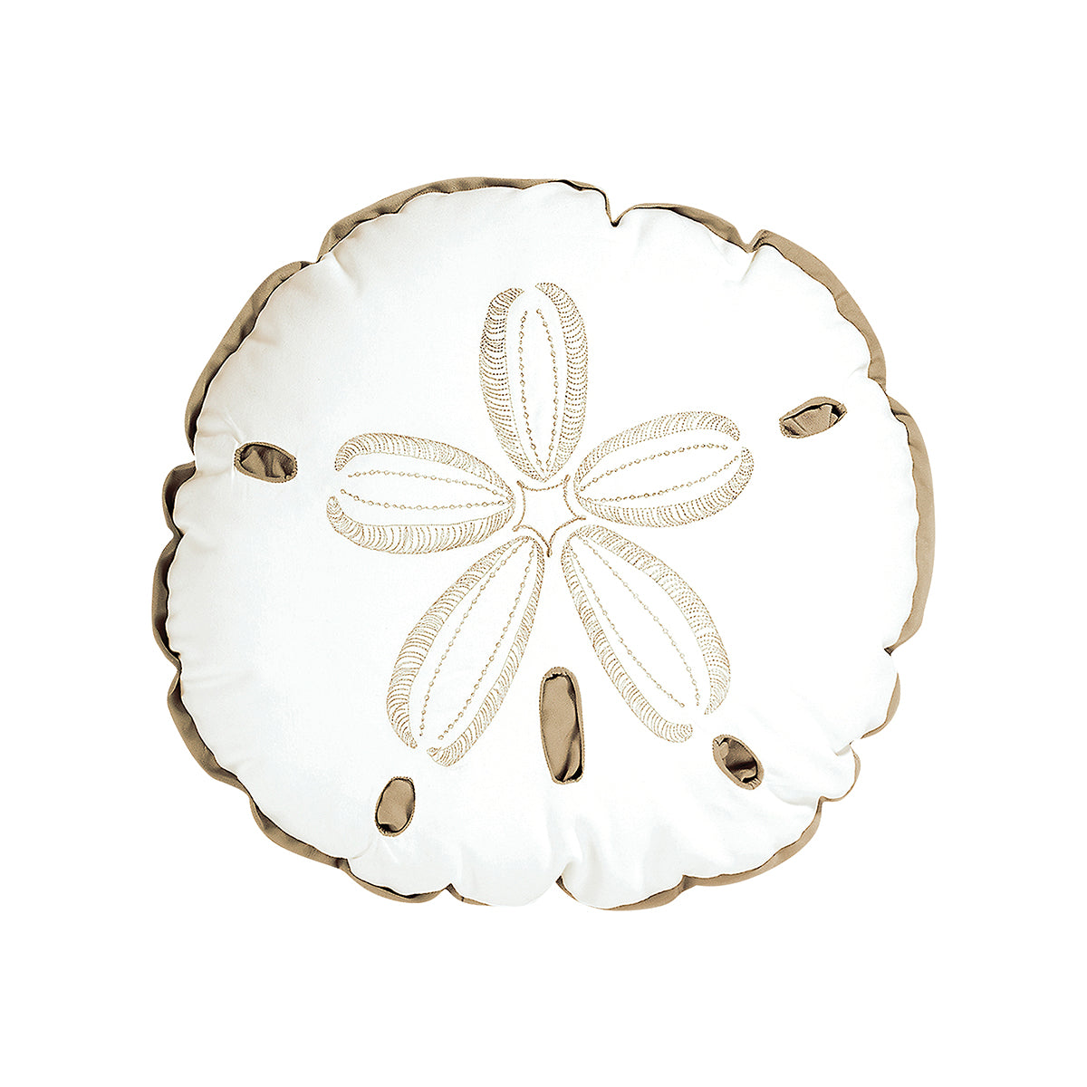 Sand Dollar Beige Indoor Outdoor Shaped Pillow