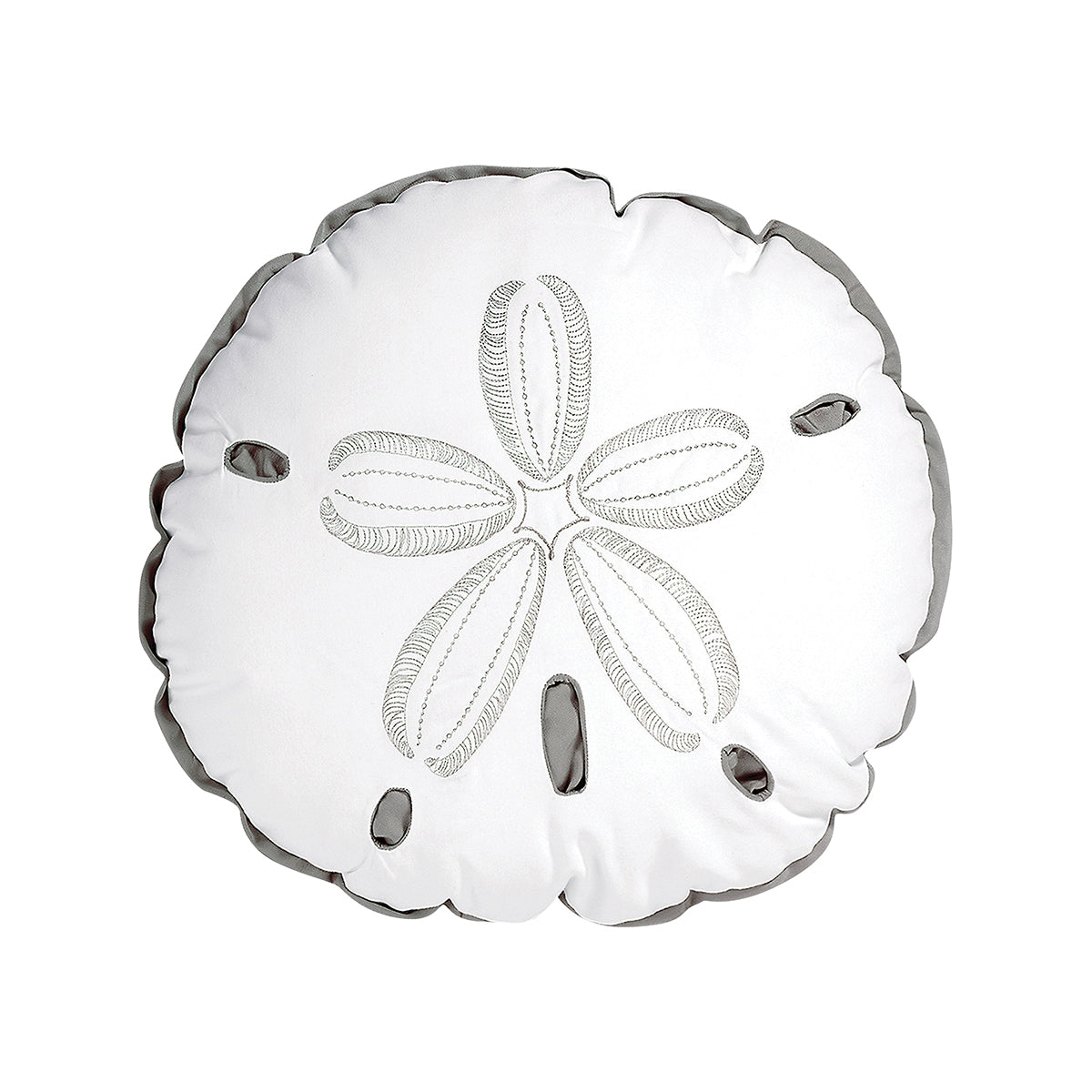 Sand Dollar Grey Indoor Outdoor Shaped Pillow