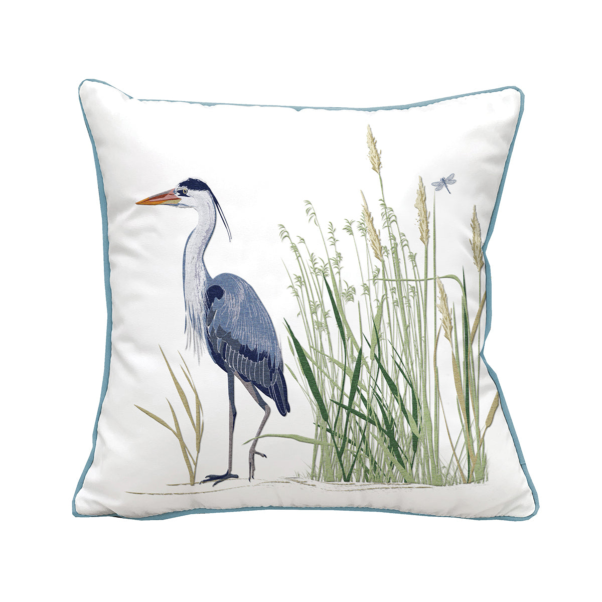 Blue Heron Left & Saltmarsh Indoor Outdoor Pillow