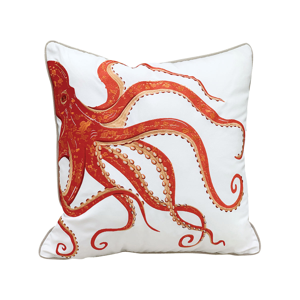 Tropical Punch Coral Octopus Indoor Outdoor Pillow