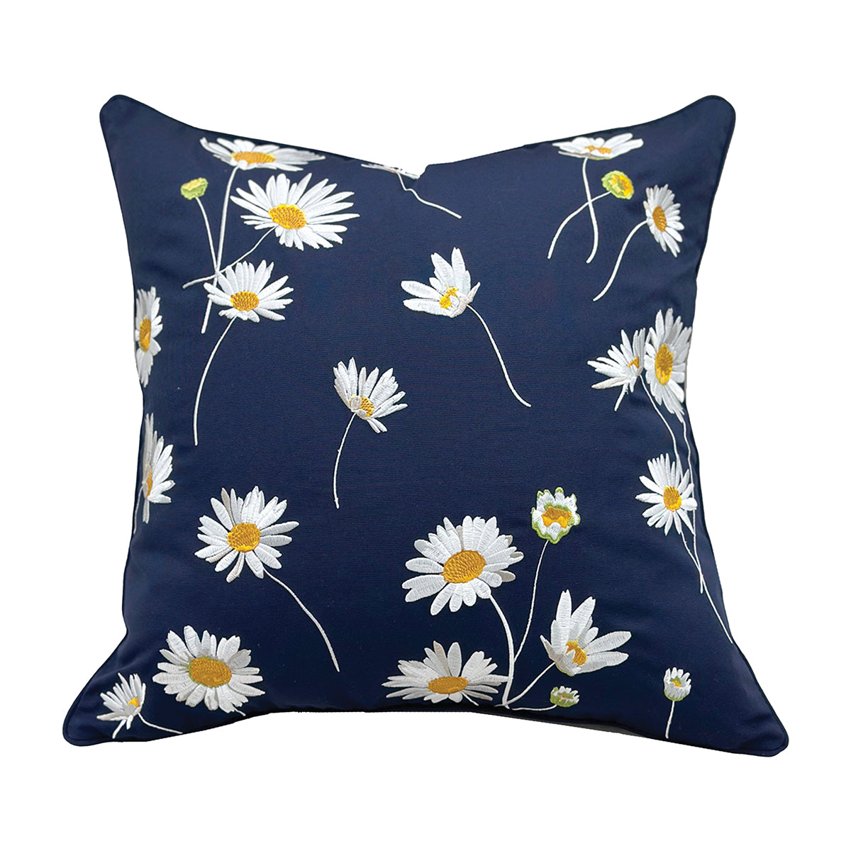 Navy Daisy Indoor Outdoor Pillow