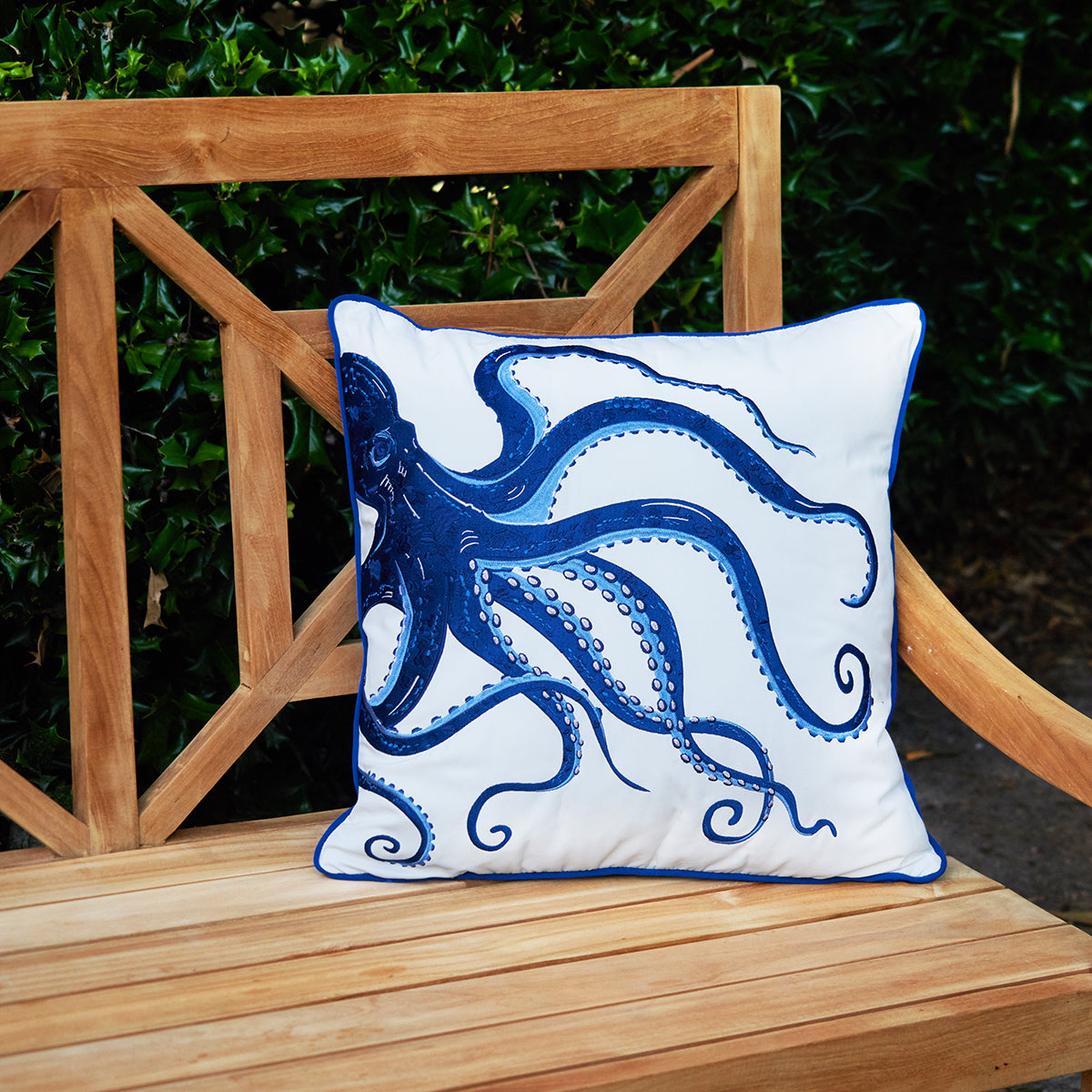Blue Octopus Indoor Outdoor Pillow