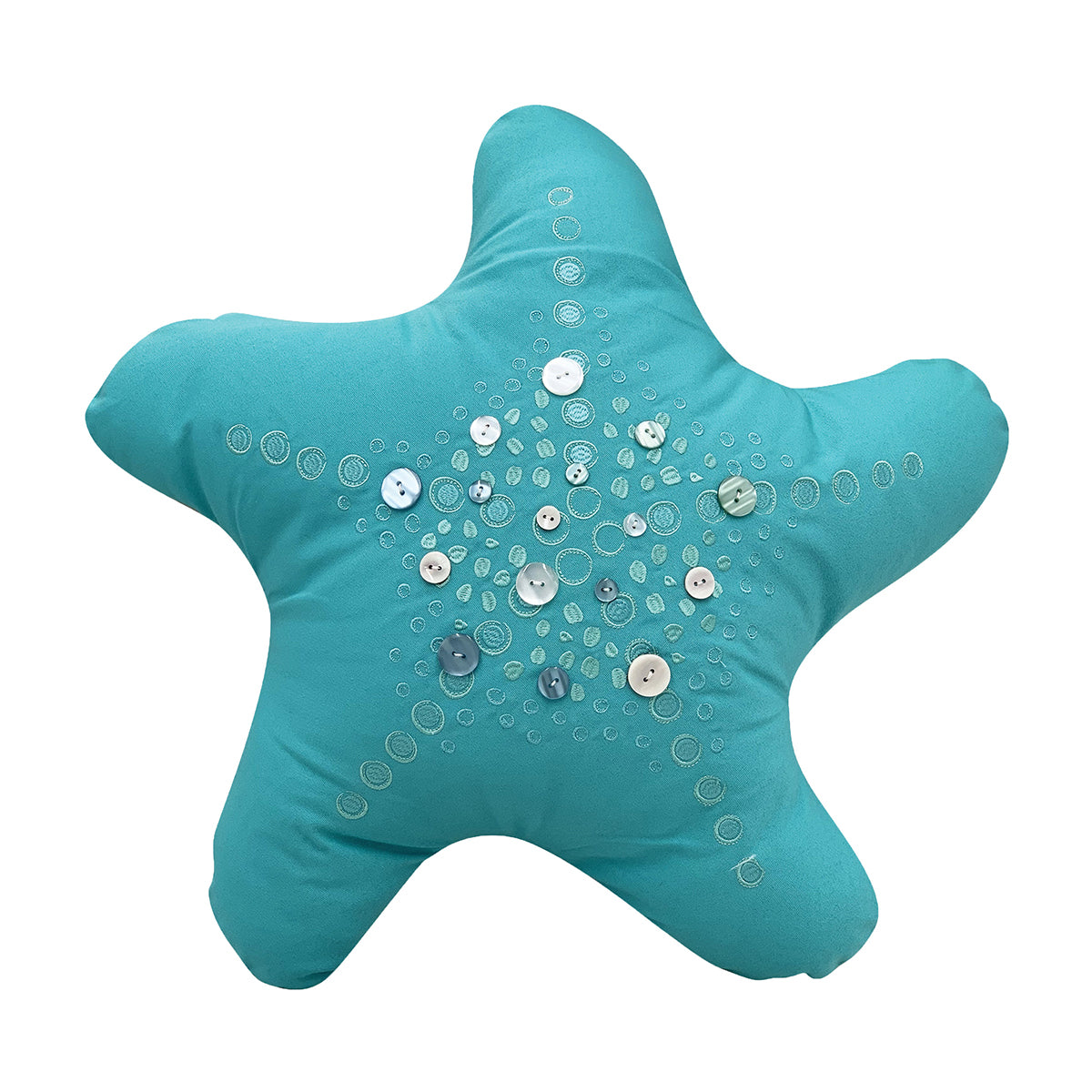 Sea Star Turquoise Indoor Outdoor Shaped Pillow