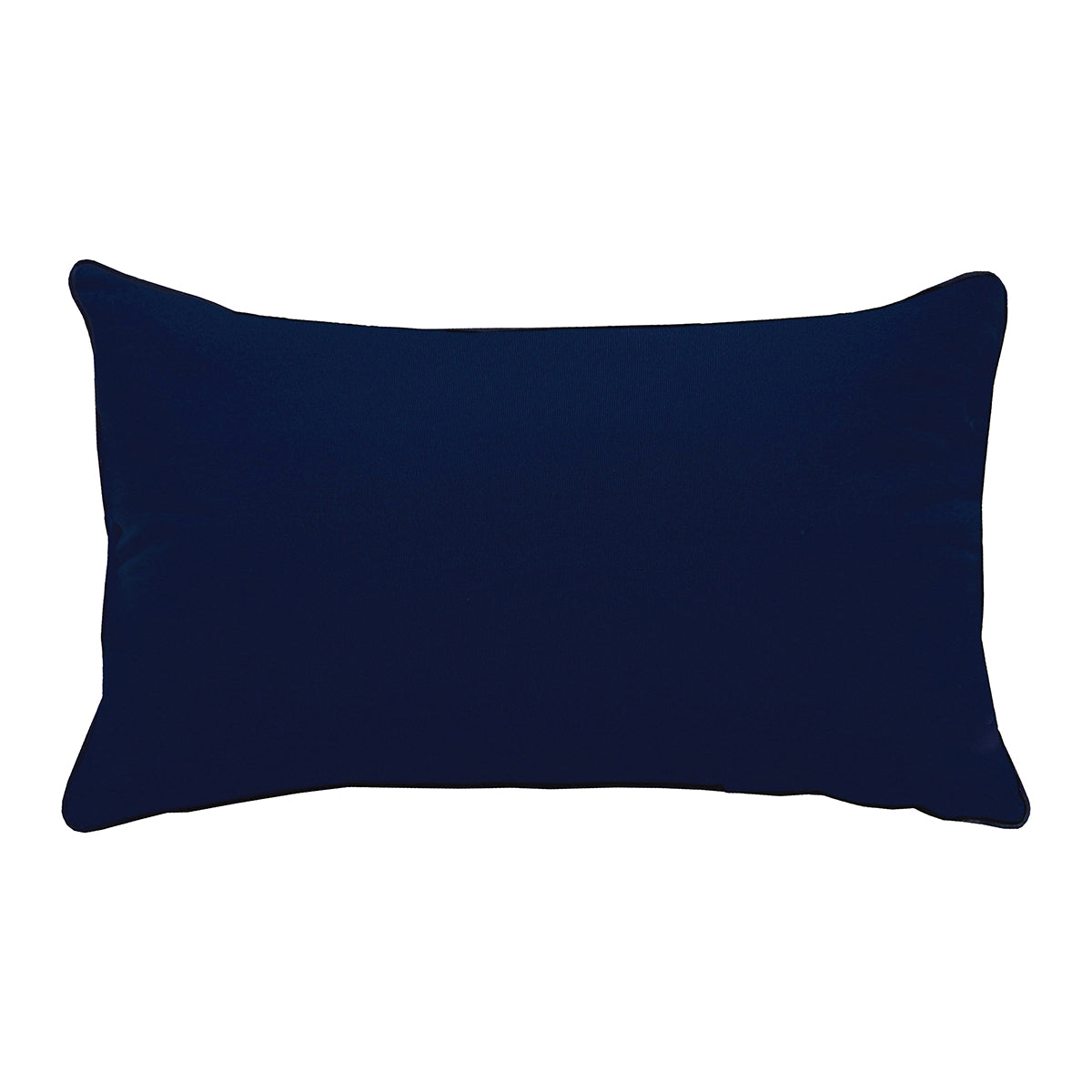 White Hydrangea on Navy Lumbar Indoor Outdoor Pillow