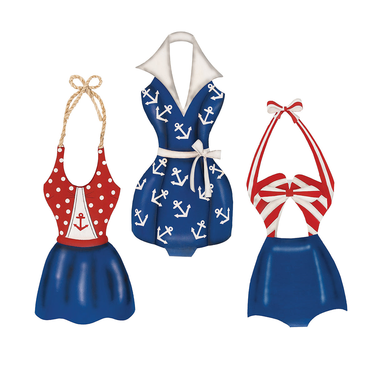 Vintage Swim Suit Wall Art, Asst. of 3