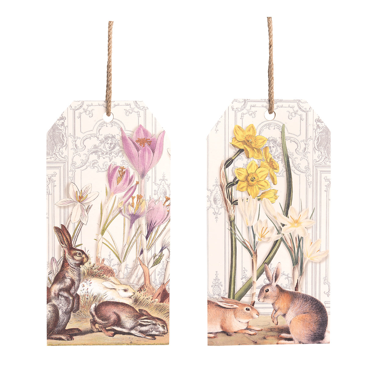 French Rabbit Wall Plaque, Asst. of 2