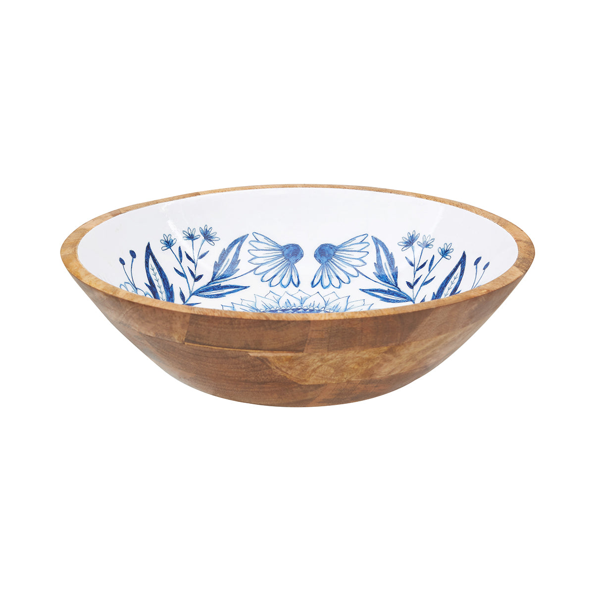 Blue Harvest Sunflower Mango Wood Bowl