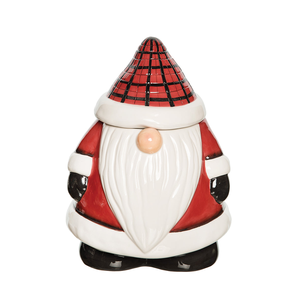 Plaid Gnome Cookie Jar