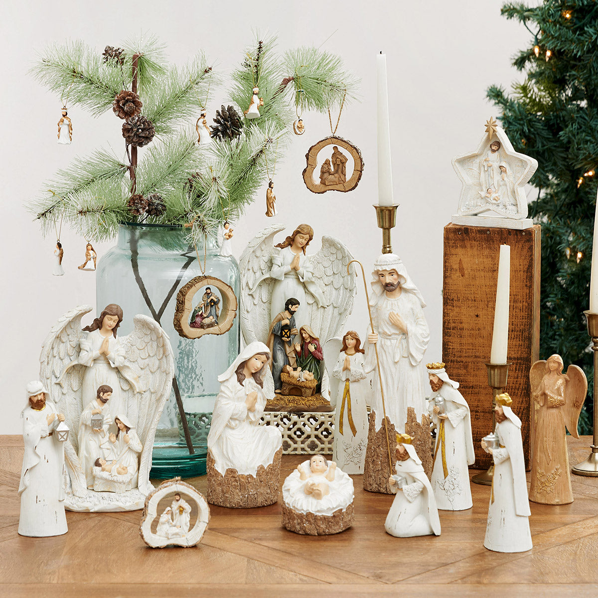 Angel with Holy Family Decor