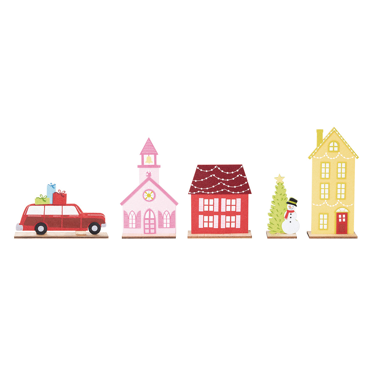 Christmas Village Felt Figurine, Set of  5