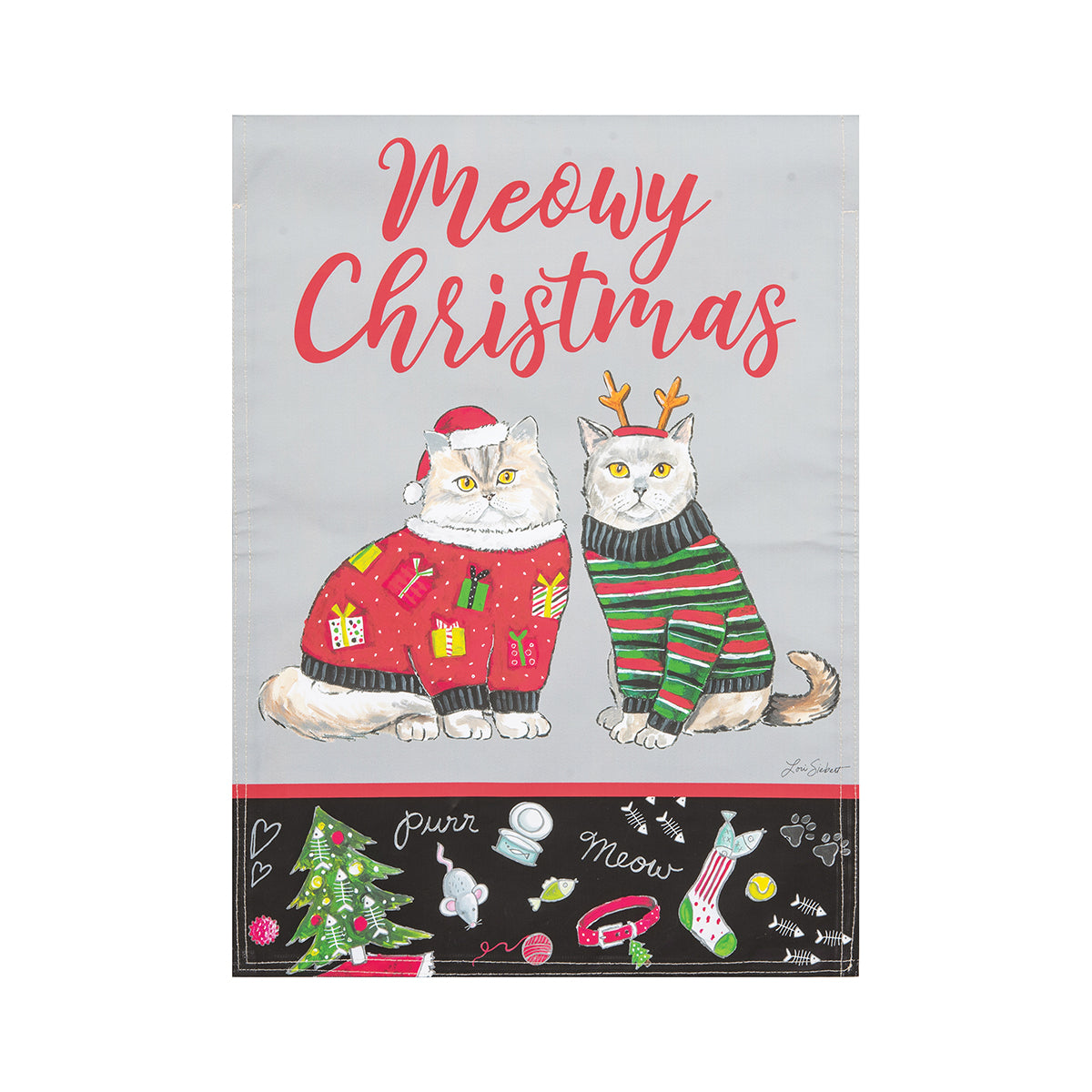 Meowy Christmas Garden Flag