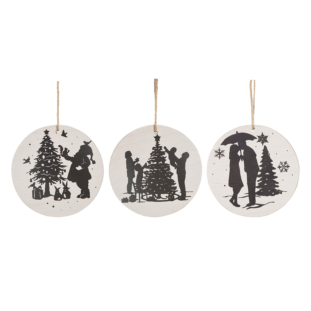 Santa Family Couple Ornaments, Asst.