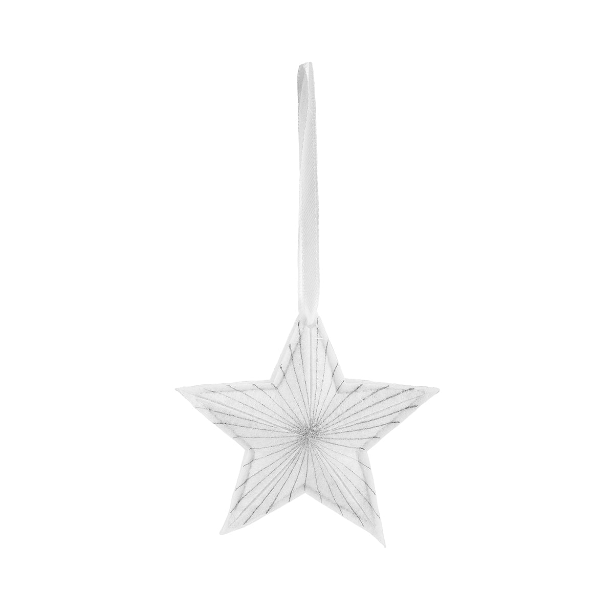 White Star Felt Ornaments, Set of  6