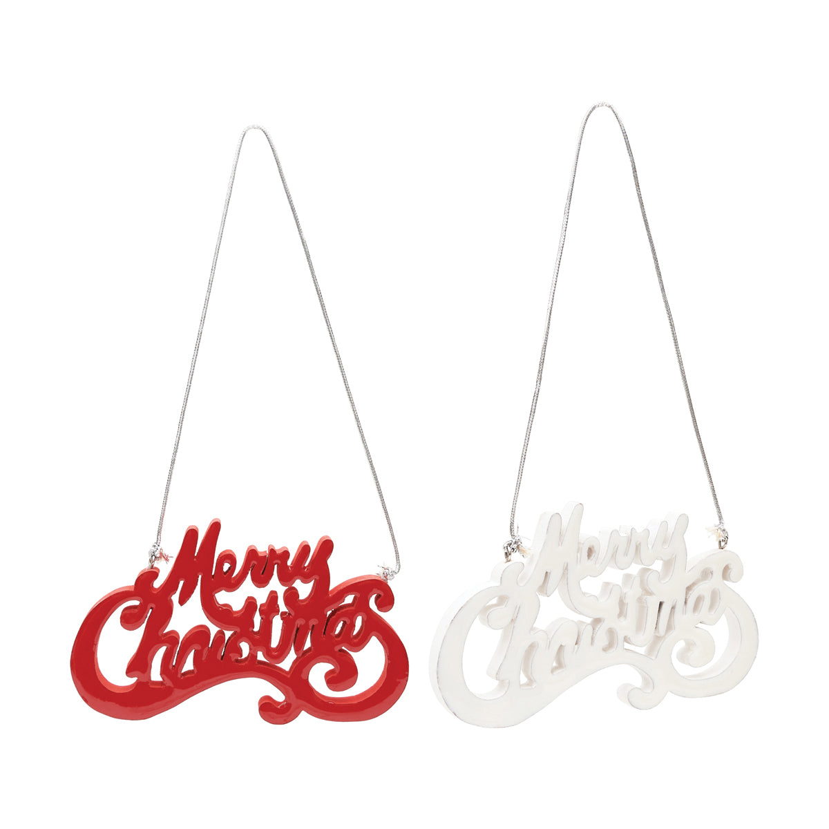 Enamel Merry Christmas Ornaments, Asst. of 2