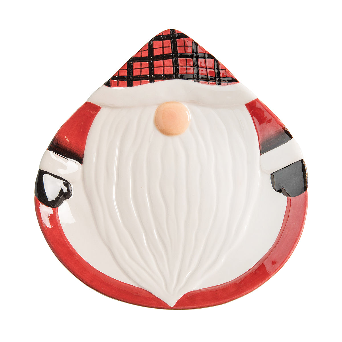 Large Plaid 3D Gnome Cookie Plate