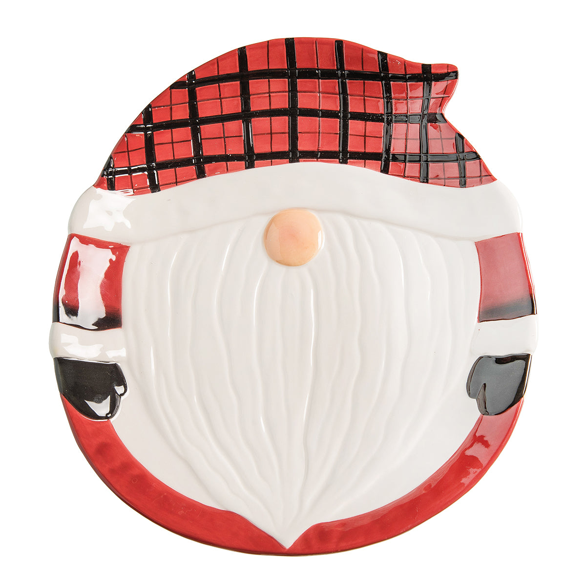 Small Plaid 3D Gnome Cookie Plate