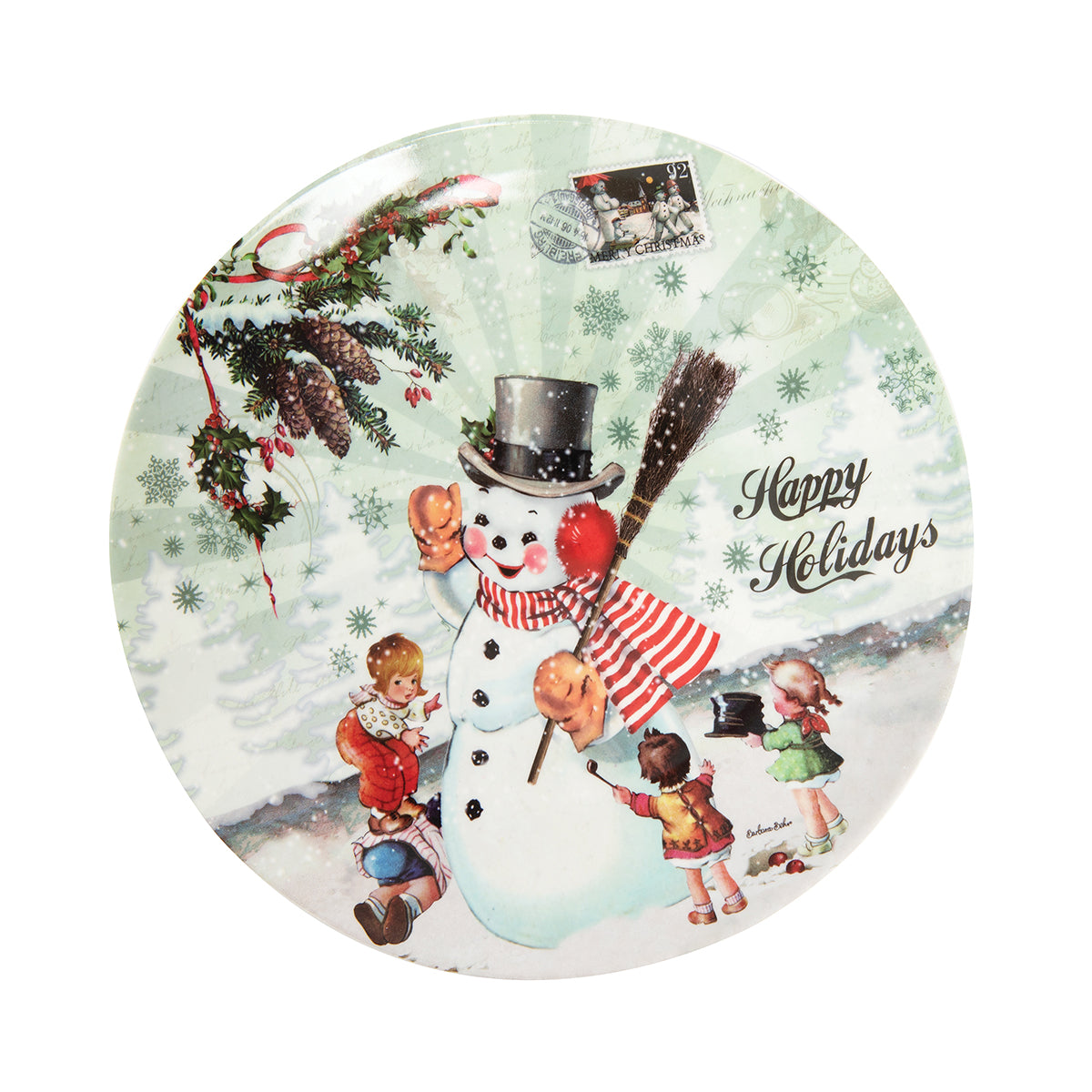 Merry Christmas Snowman Platter