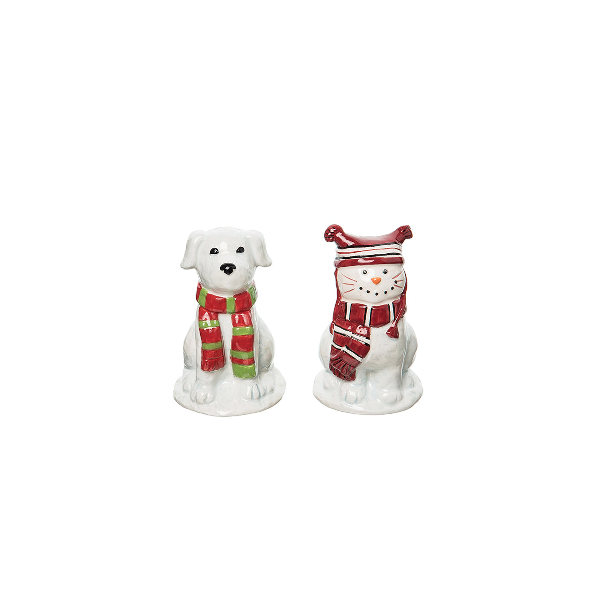 Christmas Dog and Cat Salt & Pepper Shaker Set