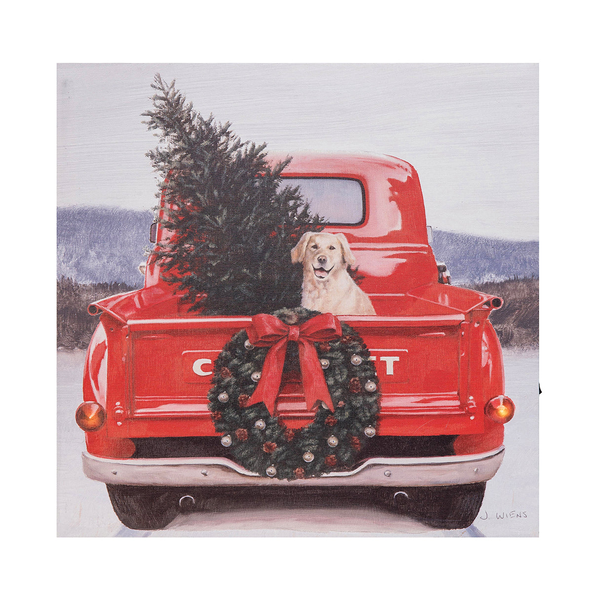 Red Christmas LED Wall Art