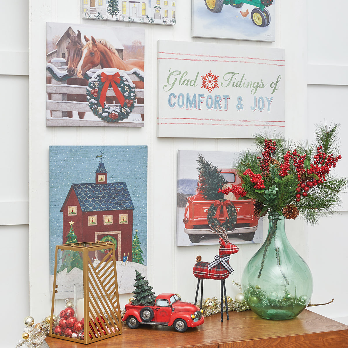 Red Christmas LED Wall Art