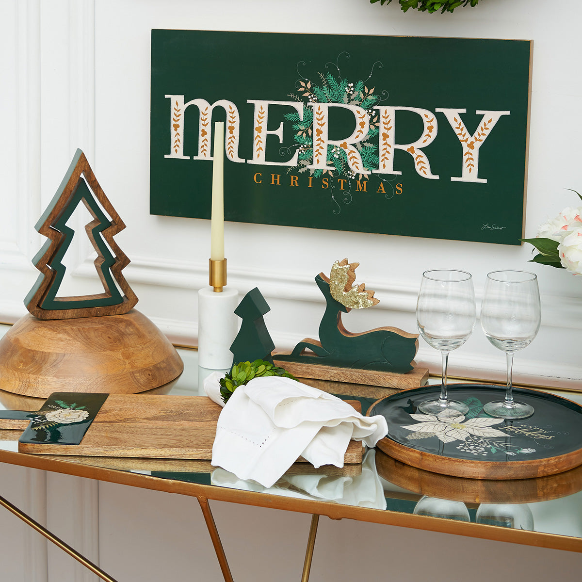 Emerald Merry Christmas Wall Art